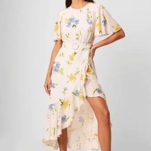 French Connection Emina Drape Belted Dress - Floral Size 8 US